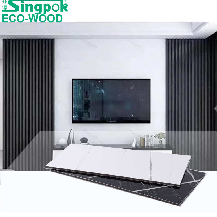 Painel sólido de carvão de bambu WPC Painel de parede de material retardador de chamas (1)