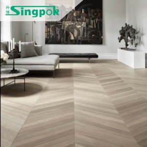 灰色の木目調の Pvc ビニール タイル Lvt ステッカー床材の工場価格のプラスチック床材